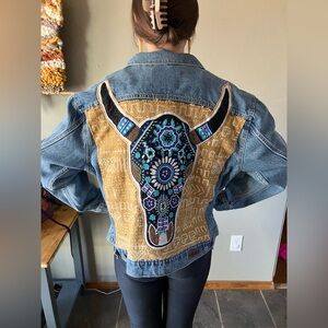 Levi's Bean Embroidered Bison Jean Jacket One-of-a-Kind